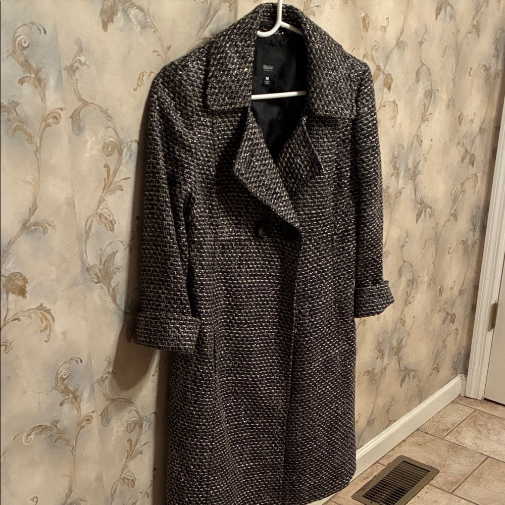 Nine West Black and Gray Trench Coat